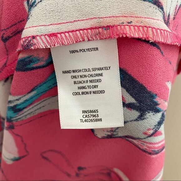 Leith Dress Floral Pink Sweetheart Neckline Midi Cocktail Casual Spring Formal - Picture 8 of 11